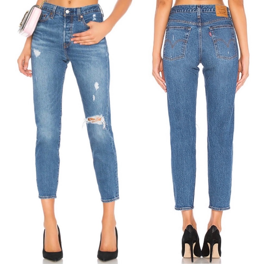 Levi’s Wedgie Icon Distressed High Waisted Jeans